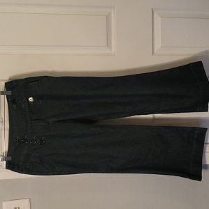 Apt 9 6P Wide Leg Button Detail Lightweight Crop Jeans